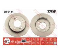 TRW 2x Disques de Frein Arrière 258 Plein pour Hyundai IX20 Jc Kia Venga YN