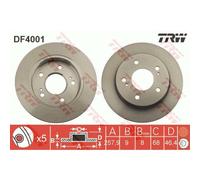 TRW 2x Disques de Frein Arrière 259 Plein pour Nissan 200 SX S14 180 S13 DF4001