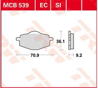 TRW Bremsbelagsatz MCB539 XO TM150T 805B YZ250 RC600 RS900 QM50QT-10A Euro 350 Centre 160 Bri