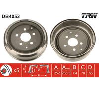 TRW DB4053 Tambour de frein pour VW