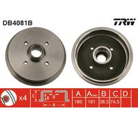 TRW DB4081B Tambour de frein pour ,AUDI,SEAT,VW