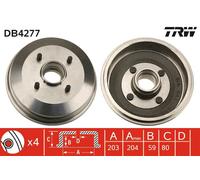 TRW DB4277 Tambour de frein pour FORD,FORD (CHANGAN)