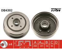 TRW DB4302 Tambour de frein pour OPEL,VAUXHALL