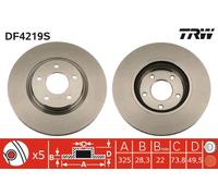 TRW DF4219S Disque de frein pour DAIMLER,JAGUAR