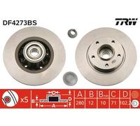 TRW - Disque de frein DF4273BS (Vendu à l'unité) - Réf. 600DF4273BS