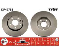 TRW DF4275S Disque de frein pour ,NISSAN,OPEL,RENAULT,VAUXHALL