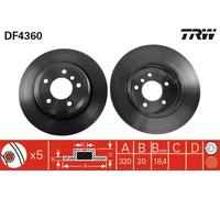 TRW DF4360 Paire Disques BMW Serie 5 Berline (e60)(2003- >) 2,0 - 120 Kw 163cv