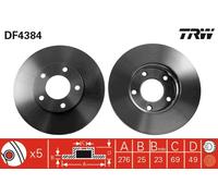 TRW DF4384 Paires De Disques Mazda 3 Berline (BK)(2003->) 1,4 - 62KW 84CV