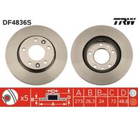 TRW DF4836S Disque de frein pour KIA