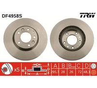 TRW DF4958S Disque de frein pour MAZDA,MAZDA (FAW)