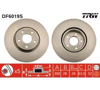 TRW DF6019S Disque de frein pour FORD,FORD AUSTRALIA