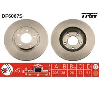 TRW DF6067S Disque de frein pour MAZDA