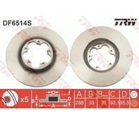 TRW DF6514S Disque de frein pour FORD,FORD (JMC)