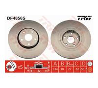 TRW Disque de Frein Ø334 Ventilé Avant Convient pour Lexus Is III GS L1 S19 GRL1