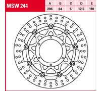 TRW Disque de frein Allround flottant MSW244 CB900F Hornet SC48