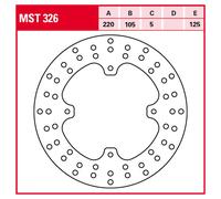 TRW Disque de frein arrière MST326 – Diamètre 220 mm – Fixe