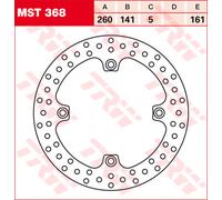 TRW Disque de frein Arrière MST368 – Ø260 mm, Épaisseur 5 mm, perforé, ABE, fixe