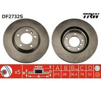 TRW Disque de frein Avant droit pour BMW 3 Berline (E36) 3 Coupé (E36) 315mm