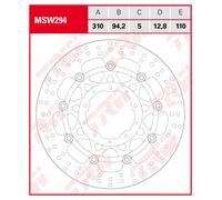 TRW Disque de frein avec homologation ABE AVANT MSW294 D : 310, flottant.