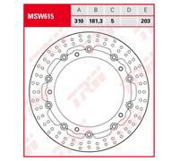 TRW Disque de frein avec homologation ABE AVANT MSW615 D : 310, flottant.