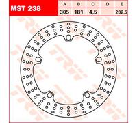 TRW Disque de frein MST238 Ø305 mm Argenté
