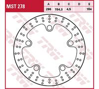 TRW Disque de frein MST278 – Homologation ABE, diamètre 296 mm, fixe