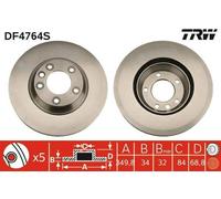 TRW Disque de frein pour VW Touareg I (7LA, 7L6, 7L7) pour AUDI Q7 (4LB) 350mm