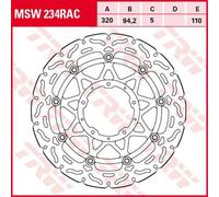 Trw Wave Aprilia Rsv4 1000 Rf Abs 17 Brake Disc Argenté
