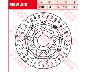 TRW DISQUE FREIN AVANT TRW MSW219,DIAM. 310MM,FLOT.