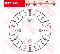 TRW Disques De Frein Arrière MST240, DIAM. 240MM, FIXE