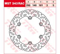 TRW Disques de frein Racing, arr., avec ABE ARRIÈRE, MST343RAC FIXE