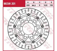 TRW Disques de frein Racing avant AVANT, MSW201 FLOTTANT