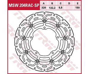 TRW Disques de frein Racing avant AVANT, MSW204RAC FLOTTANT