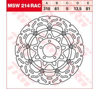 TRW Disques de frein Racing avant AVANT, MSW214RAC FLOTTANT