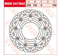 1x Disque de frein TRW MSW247RAC convient pour