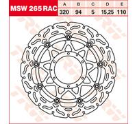 TRW Disques de frein Racing avant AVANT, MSW265RAC FLOTTANT