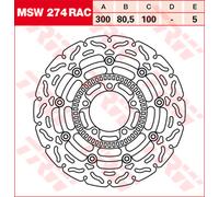 TRW Disques de frein Racing avant AVANT, MSW274RAC FLOTTANT