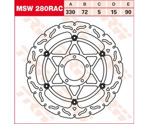TRW Disques de frein Racing avant AVANT, MSW280RAC FLOTTANT