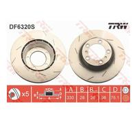 TRW Frein Ø330 Ventilé Arrière Gauche Convient pour Porsche Panamera 970 971