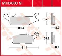 TRW Garniture de frein type SI métal fritté avec ABE, garniture de frein MCB 803" jeu"