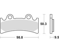 TRW Garniture de frein type SV métal fritté avec ABE, garniture de frein MCB 656" jeu"