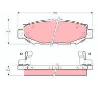 TRW GDB1185 Kit de plaquettes de frein, frein à disque pour LEXUS,TOYOTA
