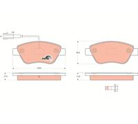 Plaquettes de frein GDB1590 TRW pour FIAT LANCIA