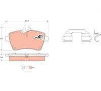 TRW GDB1630 Kit de plaquettes de frein, frein à disque pour MERCEDES-BENZ