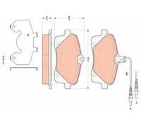 TRW GDB1895 Kit de plaquettes de frein, frein à disque pour PEUGEOT