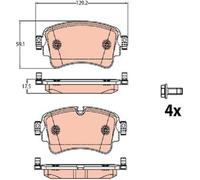 TRW GDB2132 Jeu de plaquettes de frein en 4 parties pour Audi A4 B9 Avant (8W5, 8WD) 2015 - Essieu arrière et autres véhicules