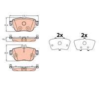 TRW GDB2155 Plaquettes De Frein Arrière Pour Mercedes W213) 2016-> 2,0