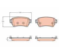 TRW GDB2166 Kit de plaquettes de frein, frein à disque pour CITROËN,PEUGEOT,TOYO