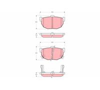TRW Kit de plaquettes de frein GDB3368 arrière pour KIA Cerato I à trois volumes