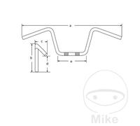 Trw Flyerbar Harley Davidson Fld 1690 Abs Dyna Switchback 12 Tracker Handlebar Noir 25.4 mm